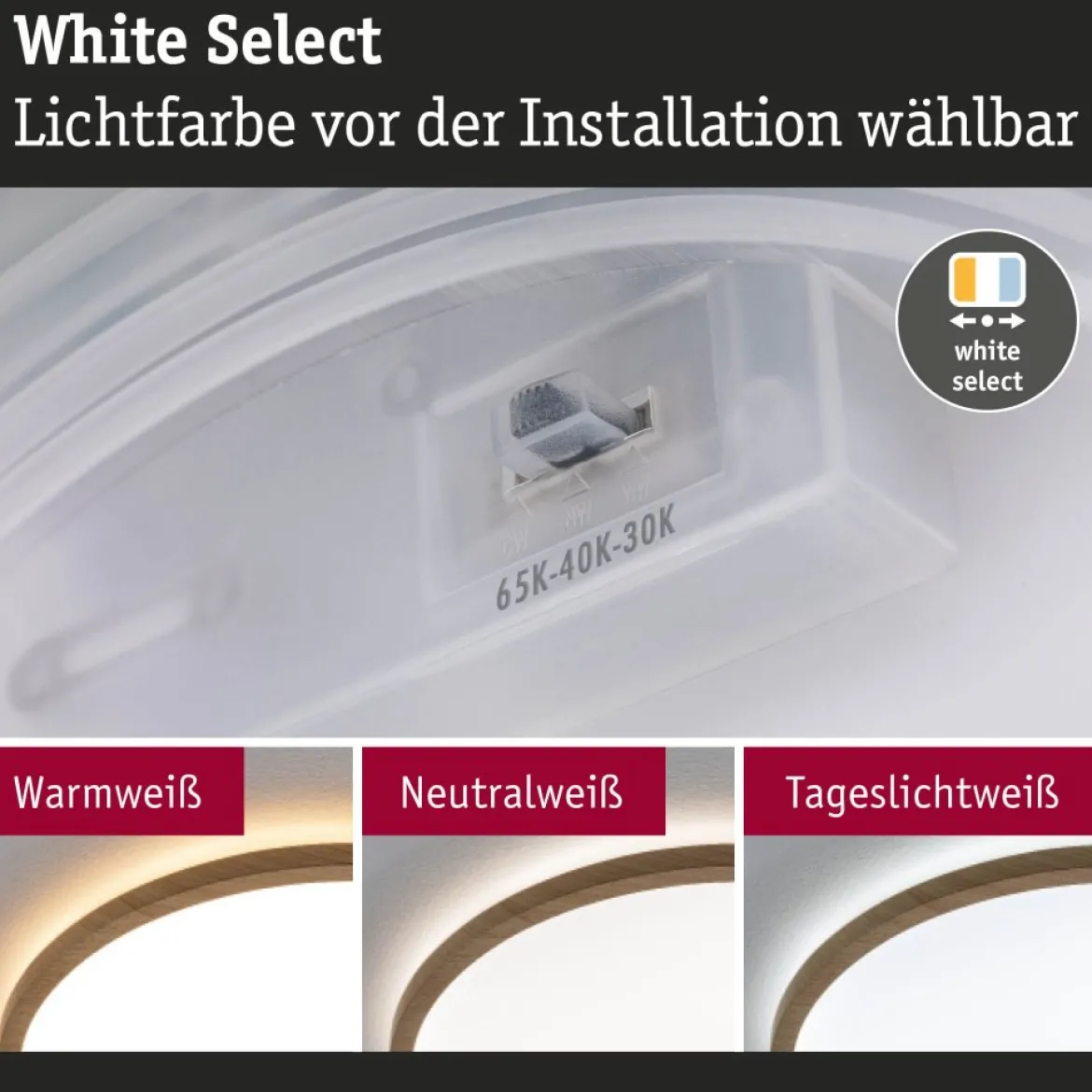Paulmann 71260 LED Panel Atria Shine 398mm 3000-6500K Holzoptik IP44