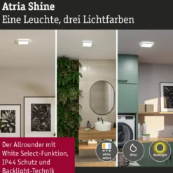Paulmann 71266 LED Panel Atria Shine 190x190mm 3000-6500K Weiß IP44
