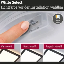 Paulmann 71267 LED Panel Atria Shine 190x190mm 3000-6500K Schwarz IP44