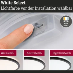 Paulmann 71271 LED Panel Atria Shine 190mm 3000-6500K Schwarz IP44