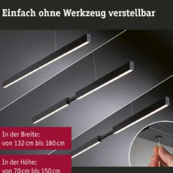 Paulmann 76989 LED Pendelleuchte Aptare Touchless Sensor 2700K Schwarz dimmbar