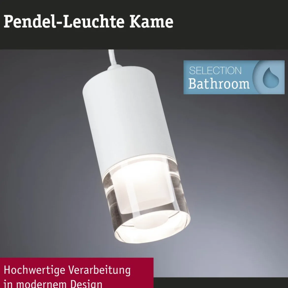 Paulmann 79998 LED Pendelleuchte Kame Weiß 3-Step Dim IP44