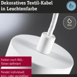 Paulmann 79998 LED Pendelleuchte Kame Weiß 3-Step Dim IP44