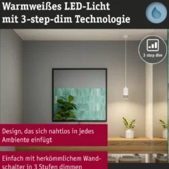 Paulmann 79998 LED Pendelleuchte Kame Weiß 3-Step Dim IP44
