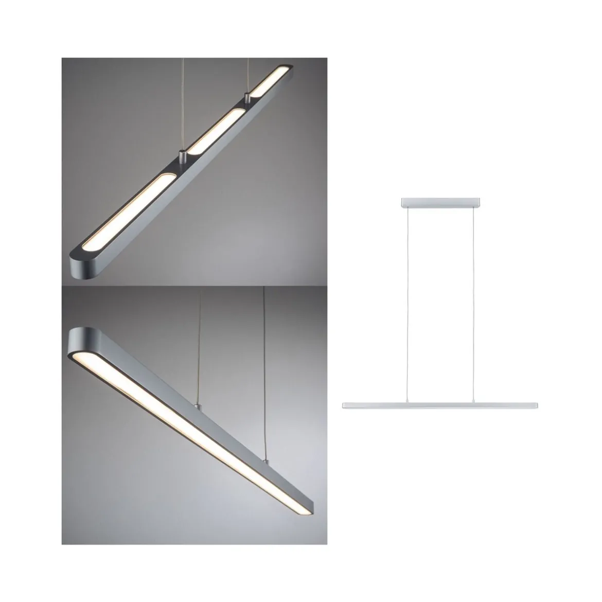 Paulmann 79900 LED Pendelleuchte Lento 2700K 42W Chrom matt dimmbar höhenverstellbar