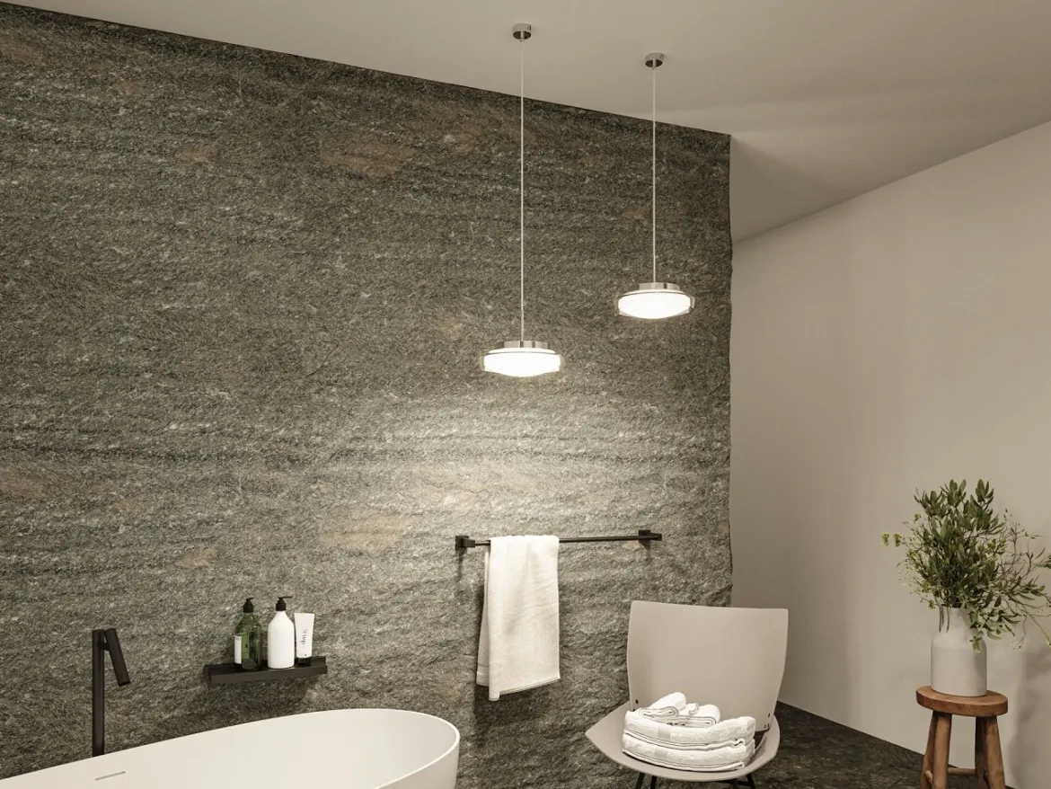 Paulmann 71080 LED Pendelleuchte Luena 25cm Glas Chrom 3000K IP44