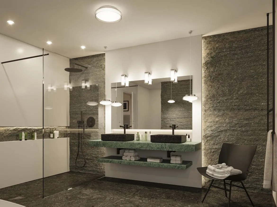 Paulmann 71080 LED Pendelleuchte Luena 25cm Glas Chrom 3000K IP44