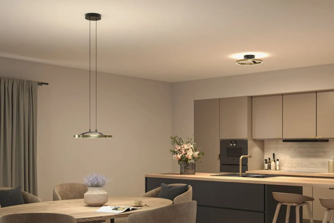 Paulmann 94928 LED Pendelleuchte Melira 2700K 3-Step-Dim Schwarz Gold