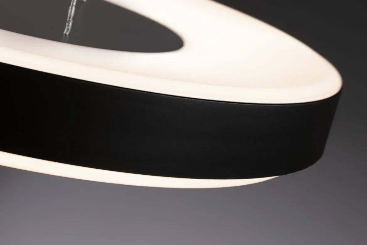 Paulmann 79517 LED Pendelleuchte Puric Pane 400mm 2700K Schwarz Grau dimmbar