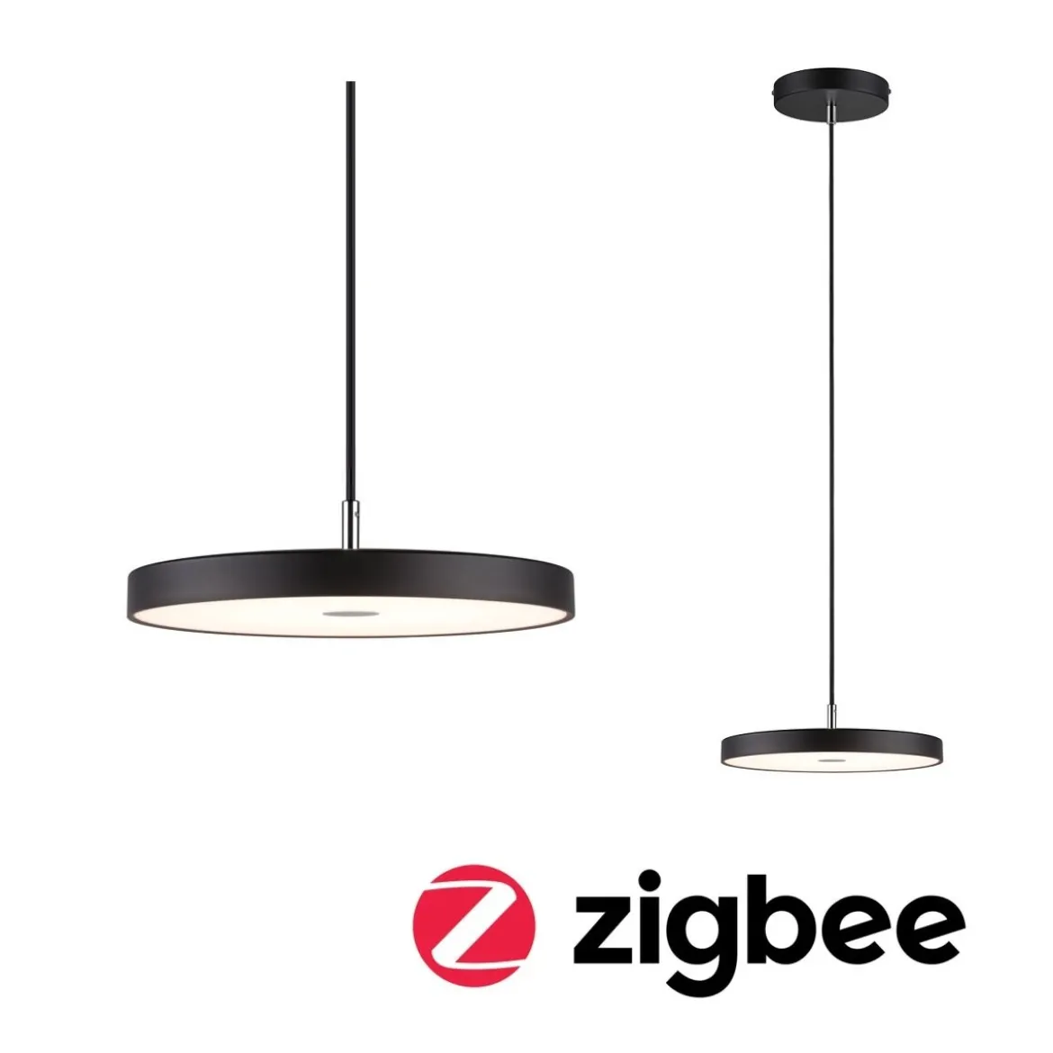Paulmann 96777 LED Pendelleuchte Smart Home Zigbee Hildor Schwarz matt 2700K