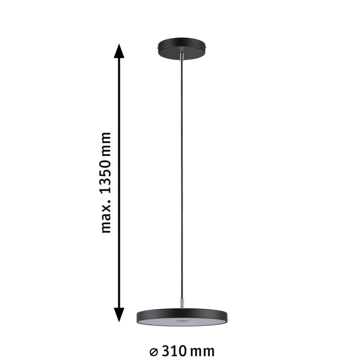 Paulmann 96777 LED Pendelleuchte Smart Home Zigbee Hildor Schwarz matt 2700K