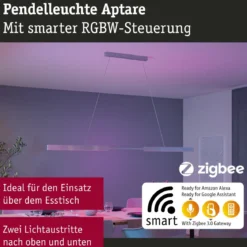 Paulmann 78025 LED Pendelleuchte SmartHome Zigbee Aptare RGBW ausziehbar Alu gebürstet