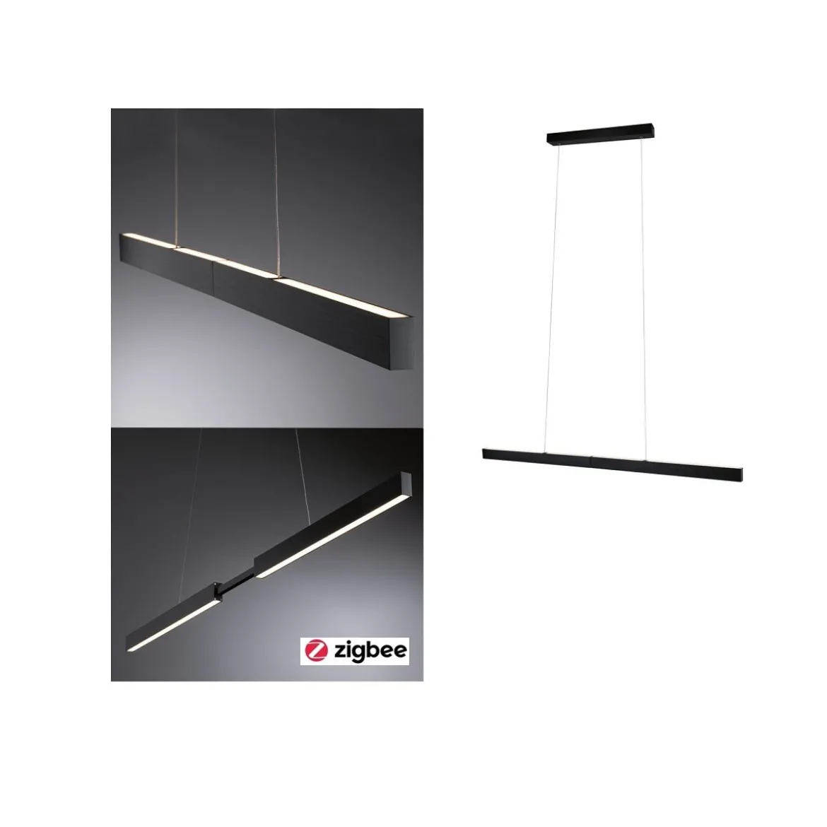 Paulmann 79888 LED Pendelleuchte SmartHome Zigbee Aptare ausziehbar schwarz