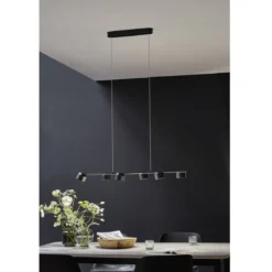Paulmann 79784 LED Pendelleuchte Smart Home Zigbee Puric Pane 6-flammig schwarz