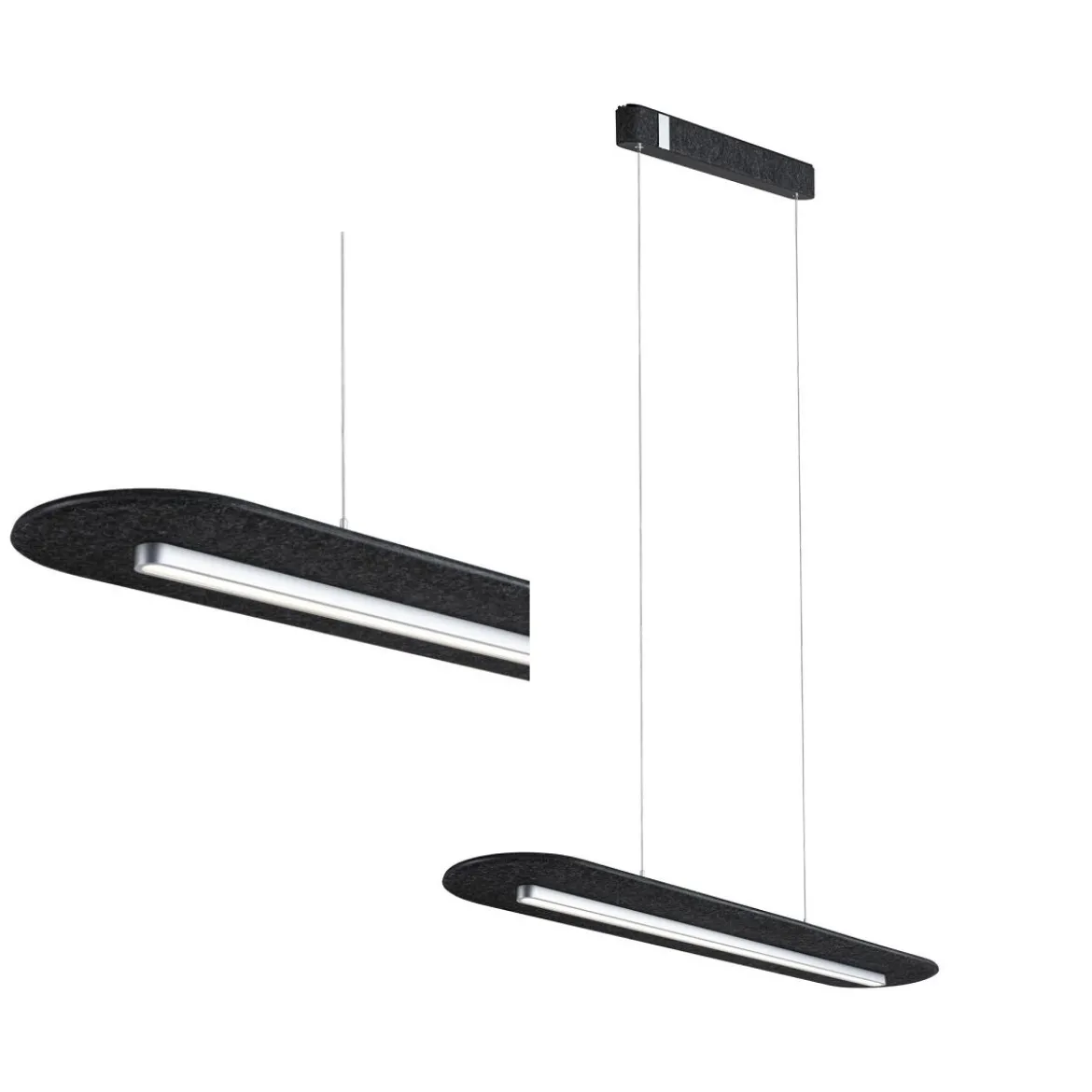 Paulmann 79989 LED Pendelleuchte Tulga 3-Step-Dim 2700K 1800lm Filz anthrazit