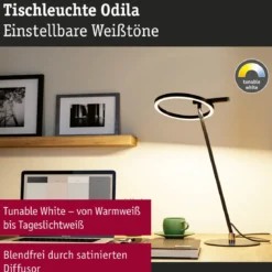 Paulmann 71280 LED Schreibtischleuchte Odila Tunable White schwarz dimmbar