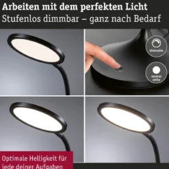 Paulmann 78017 LED Schreibtischleuchte Mejan Schwarz 4000K dimmbar