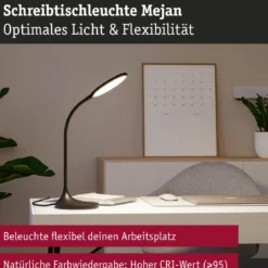 Paulmann 78017 LED Schreibtischleuchte Mejan Schwarz 4000K dimmbar