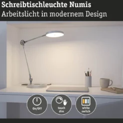 Paulmann 78014 LED Schreibtischleuchte Numis White Switch dimmbar