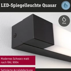 Paulmann 71216 LED Spiegelleuchte Quasar 40cm 3000K Schwarz IP44