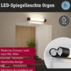 Paulmann 71213 LED Spiegelleuchte Orgon Steckdose 44cm 3000K Schwarz IP44