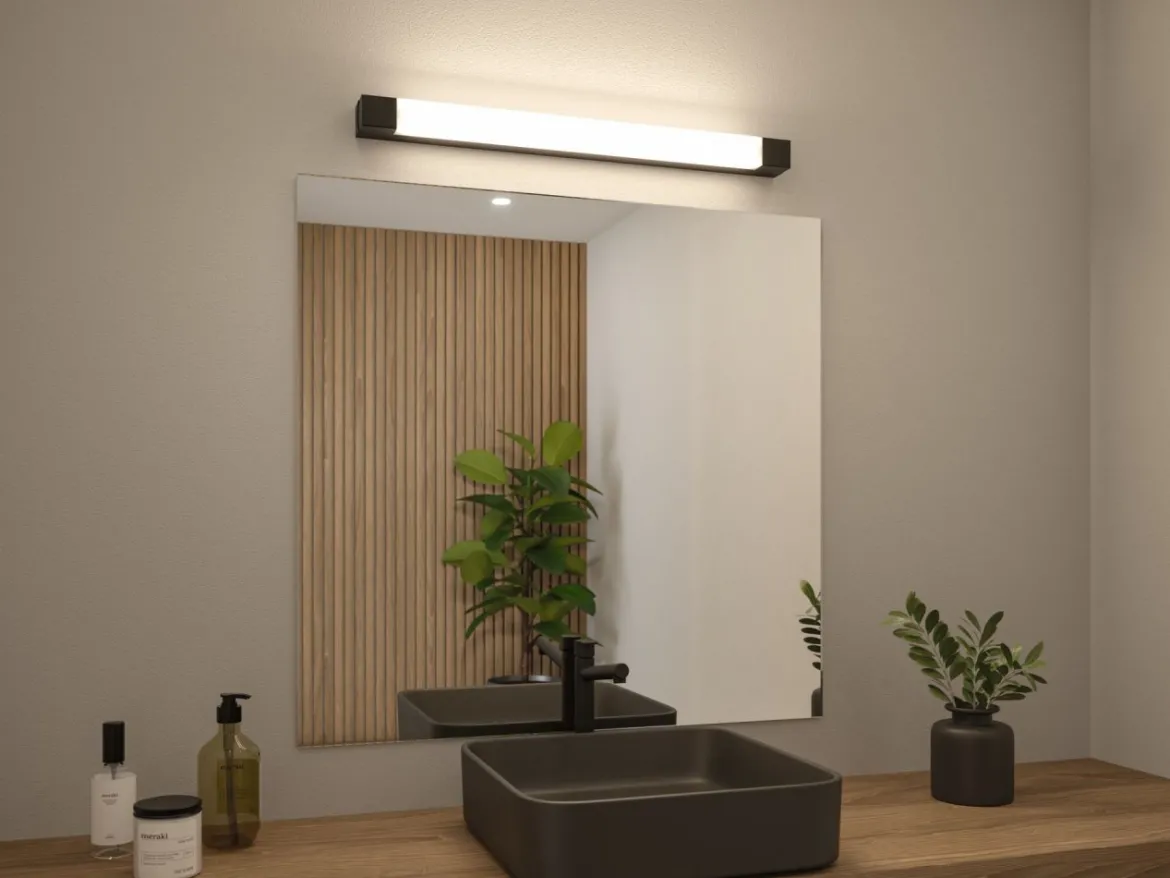 Paulmann 71215 LED Spiegelleuchte Quasar 70cm 3000K Schwarz IP44