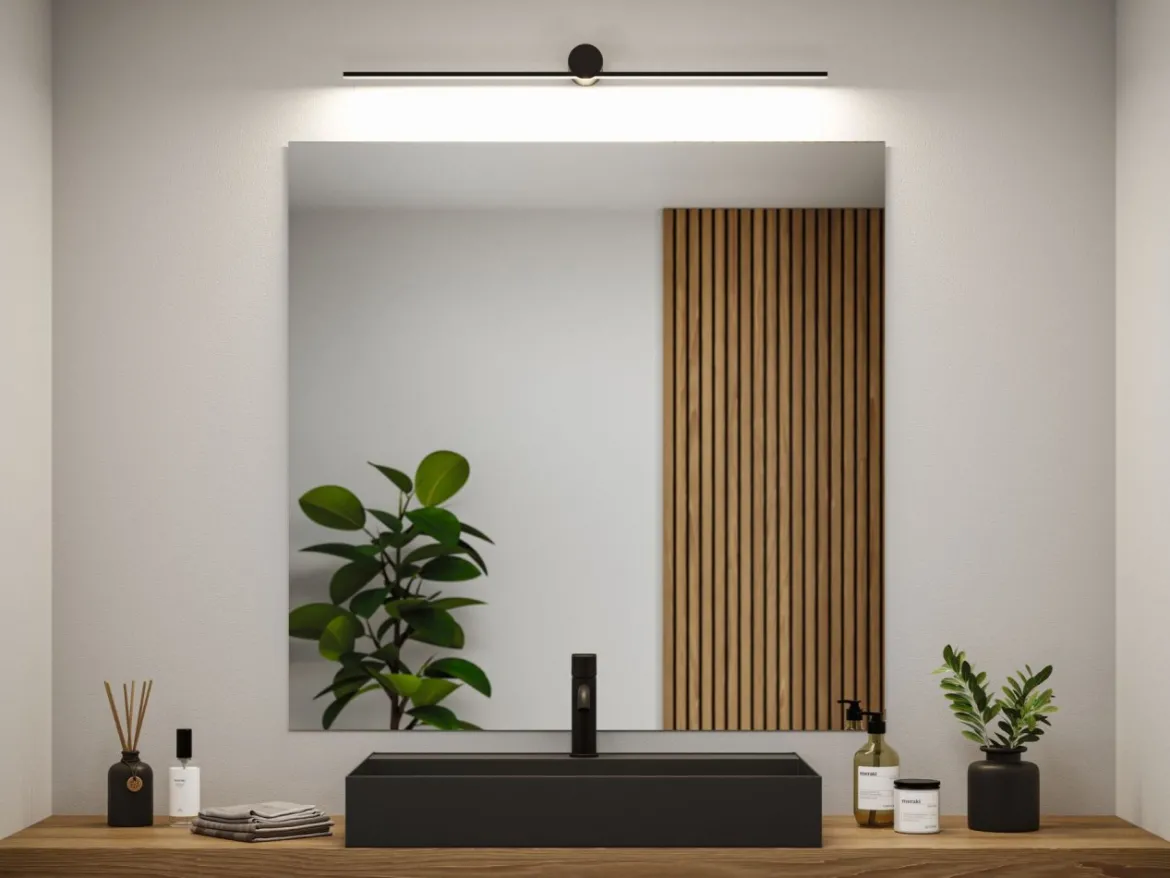 Paulmann 75412 LED Spiegelleuchte Sava 90cm 3000K Schwarz IP44