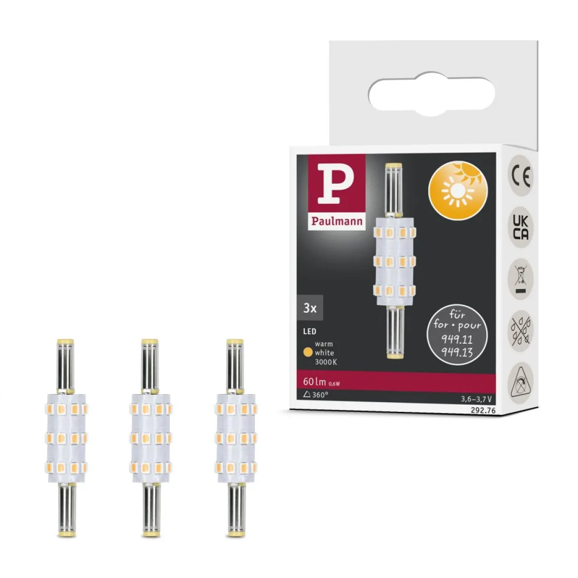 Paulmann 29276 LED Stecksockel Taina 3er-Set 3000K