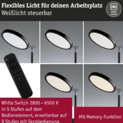 Paulmann 78019 LED Stehleuchte Caneta Schwarz Tunable White dimmbar