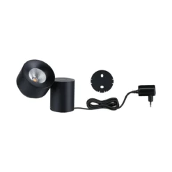 Paulmann 79776 LED Tischleuchte Puric Pane 2700K Schwarz dimmbar