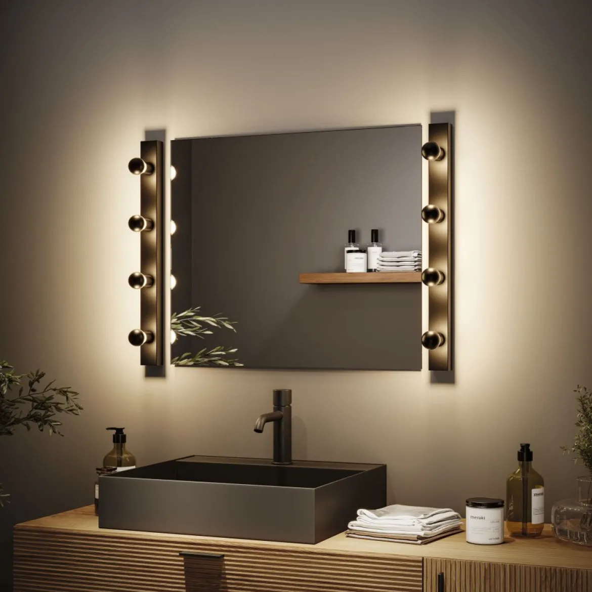 Paulmann 29264 LED Tropfen Kopfspiegel Schwarzmatt 470lm E14 warmweiß dimmbar