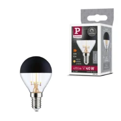 Paulmann 29264 LED Tropfen Kopfspiegel Schwarzmatt 470lm E14 warmweiß dimmbar