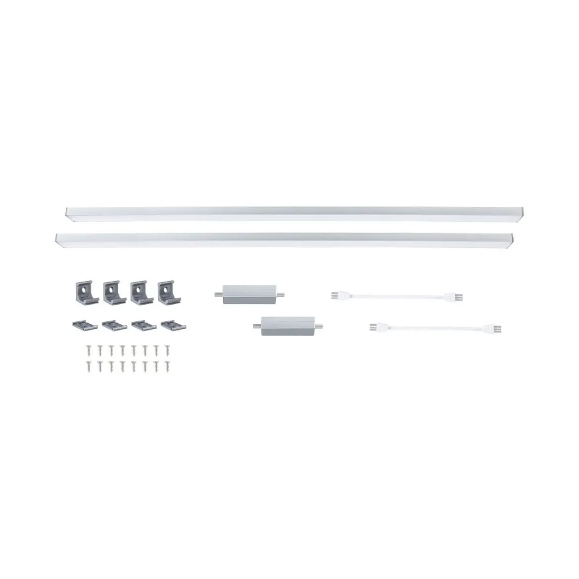 Paulmann 98620 LED Unterschrankleuchte Inline Erweiterung 2er-Set 55cm 3000K dimmbar chrom