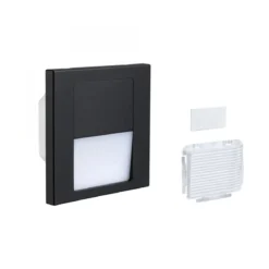 Paulmann 80001 LED Wandeinbauleuchte Tsaro eckig 80x36mm 2700K Schwarz