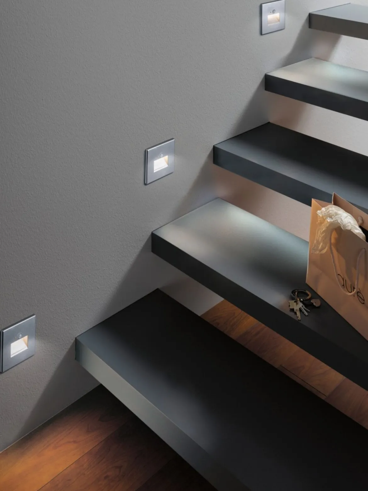 Paulmann 93134 LED Wandeinbauleuchte Edge Quadro Bewegungsmelder 80x42mm 2700K Chrom matt