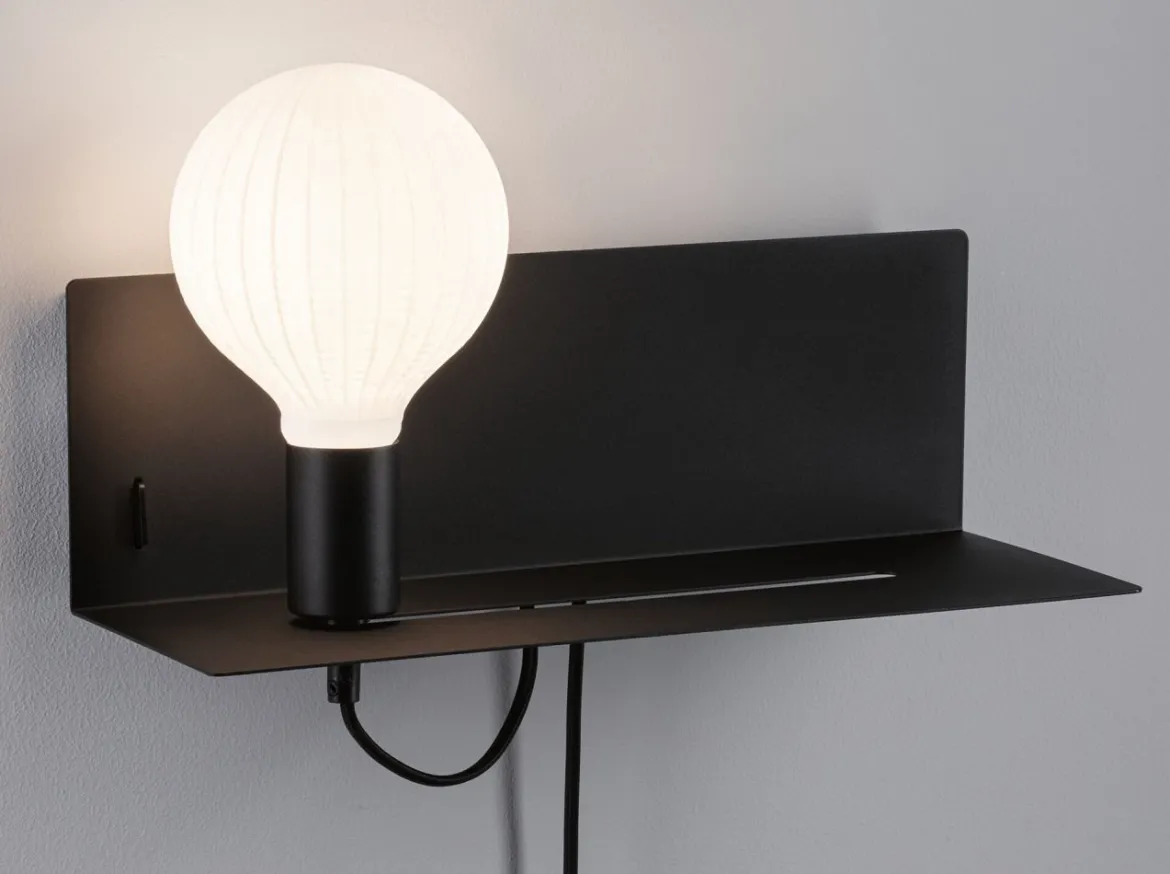 Paulmann 96775 LED Wandleuchte Devara USB C E27 Schwarz matt