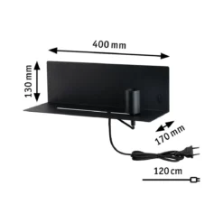 Paulmann 96775 LED Wandleuchte Devara USB C E27 Schwarz matt