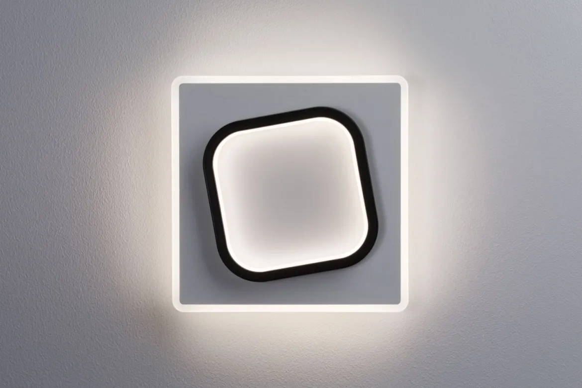 Paulmann 71164 LED Wandleuchte 2Form 24x24cm Weiß Schwarz 4000K