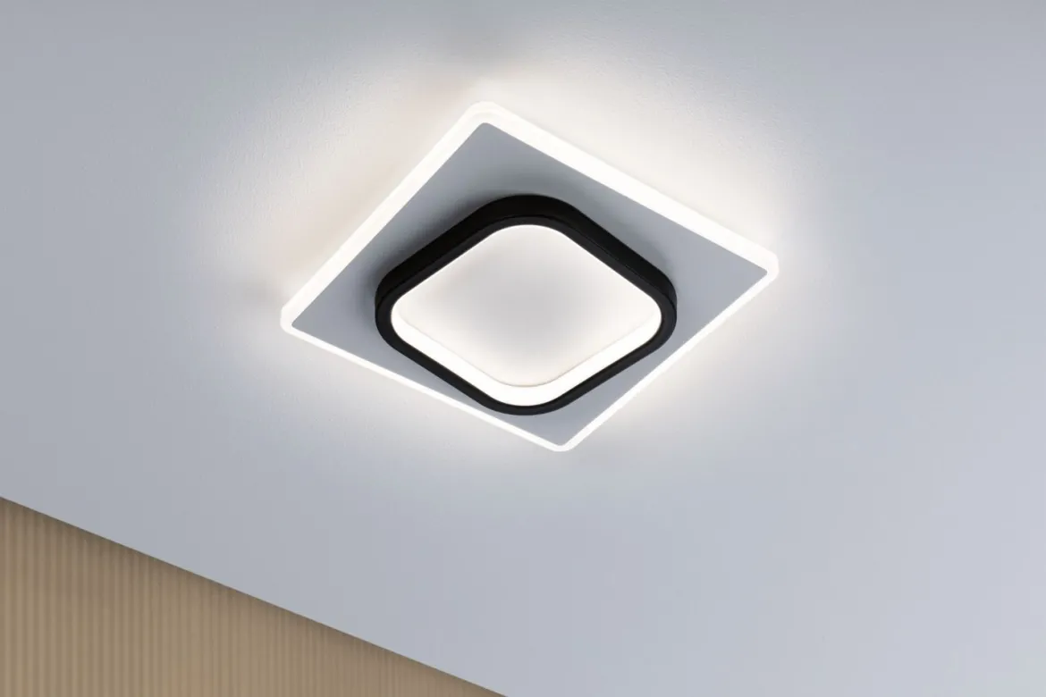 Paulmann 71164 LED Wandleuchte 2Form 24x24cm Weiß Schwarz 4000K