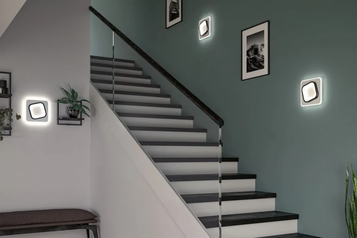 Paulmann 71164 LED Wandleuchte 2Form 24x24cm Weiß Schwarz 4000K