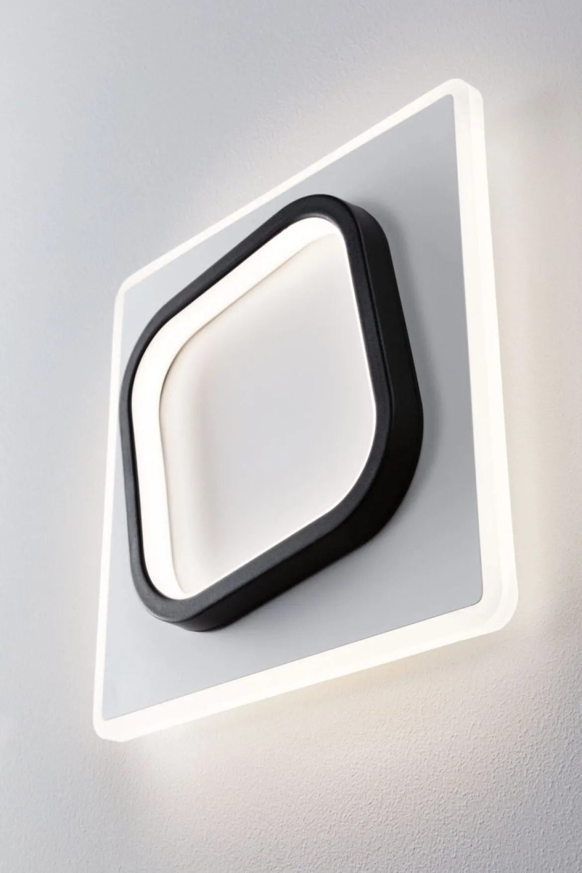 Paulmann 71164 LED Wandleuchte 2Form 24x24cm Weiß Schwarz 4000K