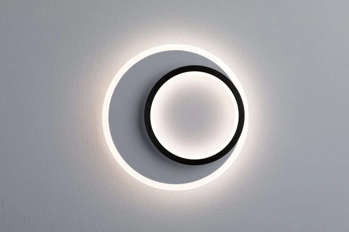Paulmann 71165 LED Wandleuchte 2Form rund 24cm Weiß Schwarz 4000K