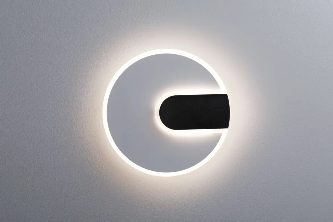 Paulmann 71169 LED Wandleuchte 2Form rund 24cm Weiß Schwarz 4000K 1210lm