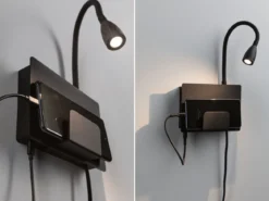 Paulmann 71101 LED Wandleuchte Halina USB C Schwarz matt 2700K