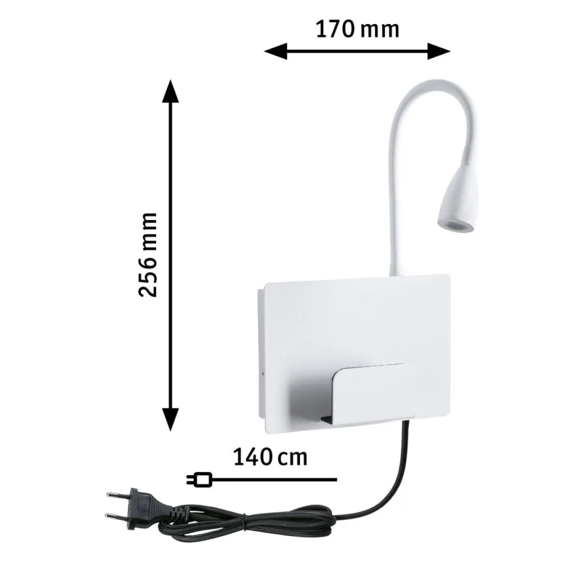 Paulmann 71100 LED Wandleuchte Halina USB C Weiss matt 2700K