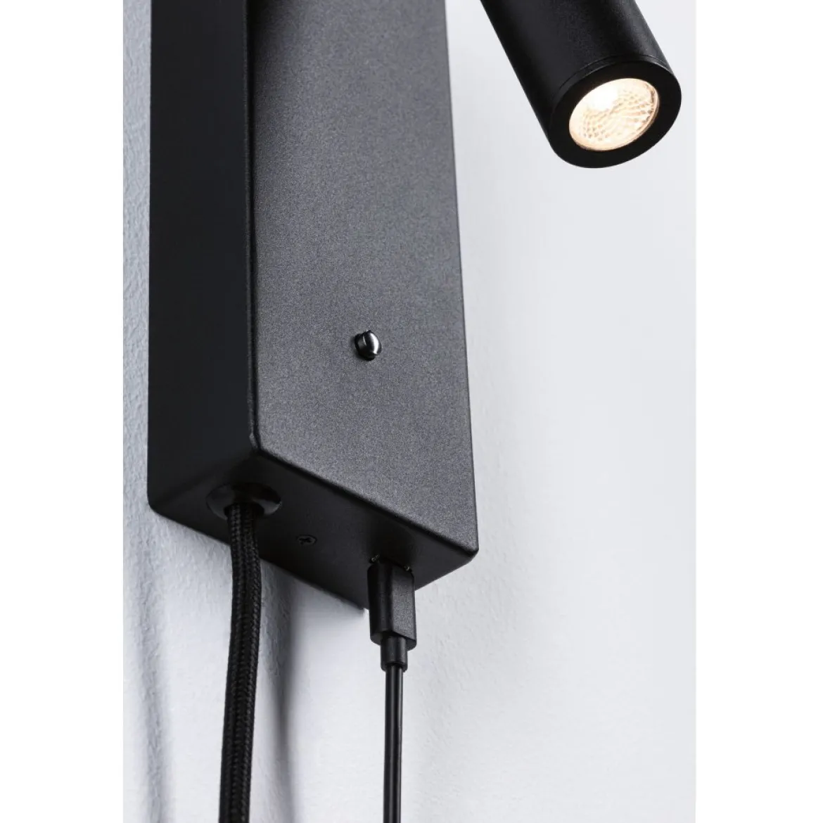 Paulmann 71109 LED Wandleuchte Hulda USB C Schwarz matt dimmbar 3000K