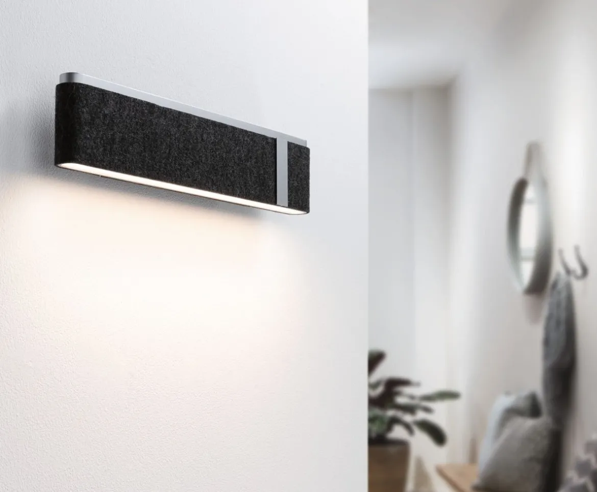 Paulmann 79987 LED Wandleuchte Jagun 3-Step-Dim 2700K 1250lm Filz anthrazit