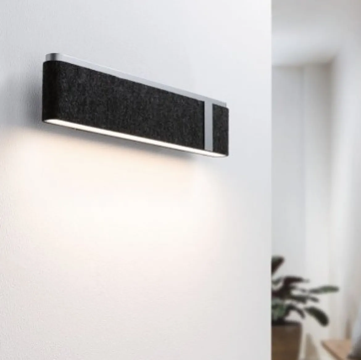 Paulmann 79987 LED Wandleuchte Jagun 3-Step-Dim 2700K 1250lm Filz anthrazit