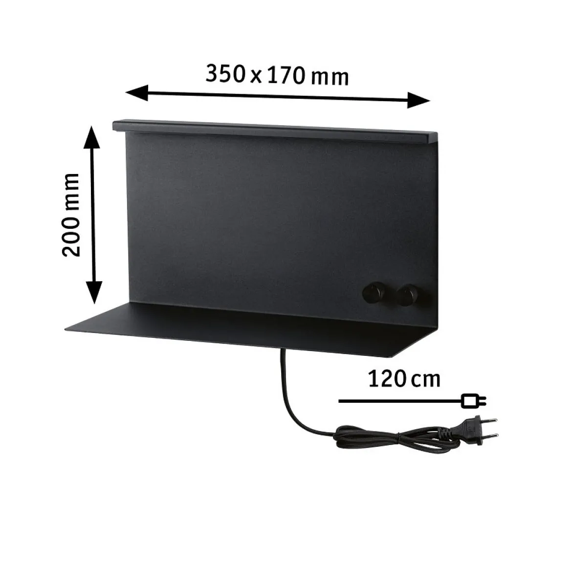 Paulmann 96773 LED Wandleuchte Jarina USB C Schwarz matt dimmbar