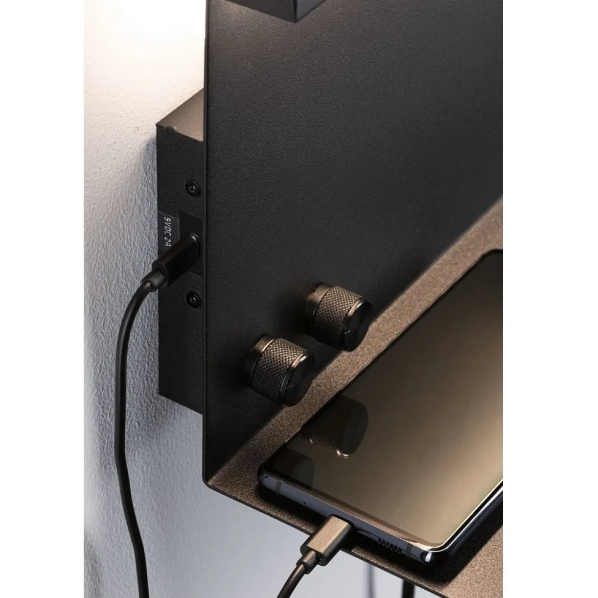 Paulmann 96773 LED Wandleuchte Jarina USB C Schwarz matt dimmbar